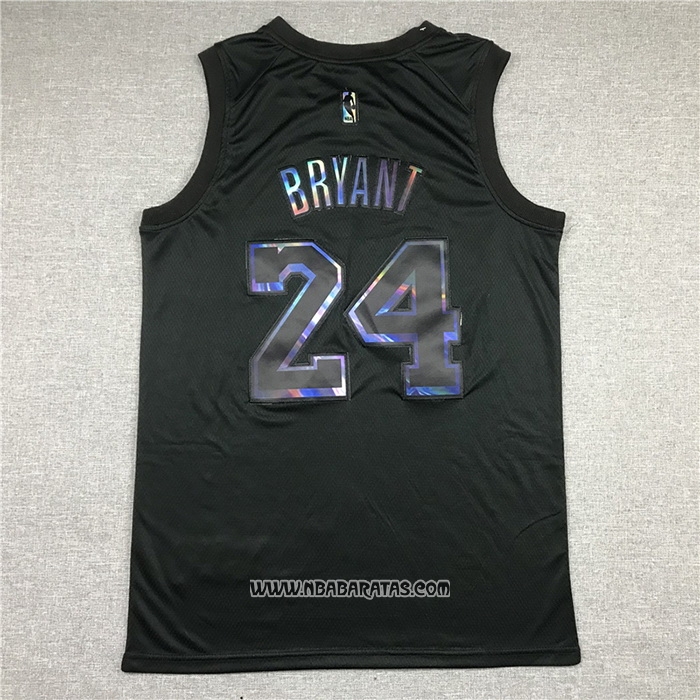 Camiseta Los Angeles Lakers Kobe Bryant #24 Iridescent Logo Negro